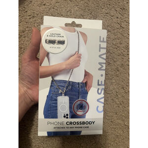 Case-Mate Leather Adjustable Crossbody Lanyard for Any Phone Case - Taupe Rope